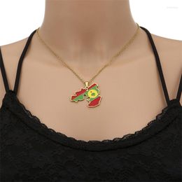 Pendant Necklaces European And American Stainless Steel Oromia Map Necklace