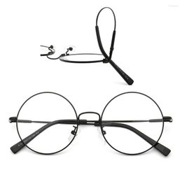 Sunglasses Frames Round Men Metal Eyeglass Optical Women Retro Glasses Light Flexible Memory Prescription Eyewear Classic Gold