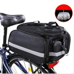 Panniers s Bicycle Carrier MTB Bike Rack Trunk Pannier Cycling Multifunctional Large Capacity Travel Bag With Rain Cover 0201