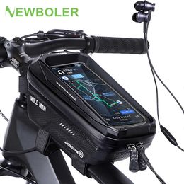 Panniers s WILD MAN New Bike Upper Tube Cycling Waterproof 6.7in Phone Touchscreen Bag MTB Pack Bicycle Accessories 0201