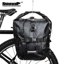 Panniers s Rhinowalk 20L Bicycle Pannier Accessories Waterproof Portable Bike Trunk Pack Travel Cycling Bag 0201