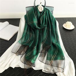 Scarves Autumn And Winter Solid Colour Silk Wool Blend Scarf Gold Thread Plaid Temperament Versatile Fashion Shawl