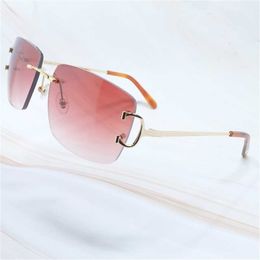 36% OFF 2023 Fashion Mens Rimless Carters Square Luxury Designer Brand Big Shades Holiday Decoration Popular Eyewear