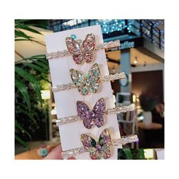 Hair Clips Barrettes Fashion Jewellery Zircon Crystal Butterfly Hairclip Duck Beak Women Girls Accessories Drop Delivery Hairjewelry Dh6O0