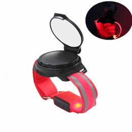 Bike Lights Rearview Mirror with Wrist Lamp Arm Motorcycle Adjustable 360 Degree Rotating Reflector Bicycle Accessories and Parts 0202