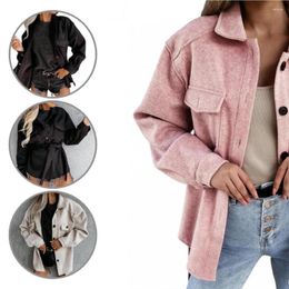 Women's Jackets Soft Great Turn-down Collar Warm Winter Coat Lady Single-breasted For Daily Wear