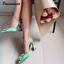 Estilo de estrela sandálias femininas elegantes apontados de ponta de verão Sapates Sapatos de senhora Moda High Heels Gladiator Sandals Woman 230203