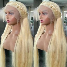 Inch 13x4 Straight 613 Blonde Bone Human Hair Wigs Brazilian Remy Coloured Frontal 4x4 Lace Closure Wig Women