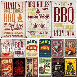 Backyard BBQ Master Metal Tin Sign Vintage Plate Plaque for Garden Pub Beer Home Sign Man Cave Wall Decoration Metal Poster 20cmx30cm Woo