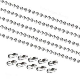 wide1.2-3.2mm Stainless Steel Ball Chain Necklace For Pendant or Dog Tags Chains Jewellery Making with 10 Connectors Wholesale