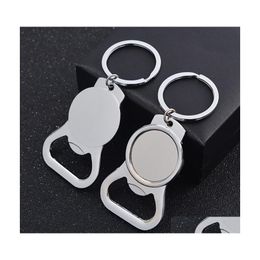 Key Rings Blank Bottle Opener Keychain Metal Sublimation Ring Lettering Creative Convenient Daily Jewelry Accessories 2 2Yfa Q2 Drop Dhlos