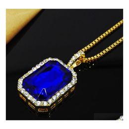 Pendant Necklaces Bling Hip Hop Jewelry Necklace Rock Rap Chain Iced Out Mens Drop Delivery Pendants Dh4Nj