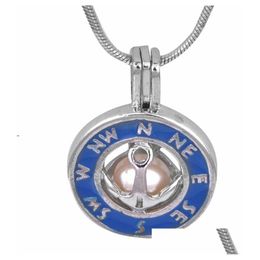 Pendant Necklaces Attractive Gift Plated Sliver Anchor Compass Shape Pearl Cage Pendants Charms Lockets P97 Drop Delivery Jewelry Dhf9U