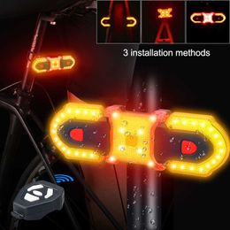 Lights Smart Wireless Remote Control Bicycle Taillight USB Turning Signal LED Bike Warning Light MTB Detachable Cycling Rear Lamp 0202