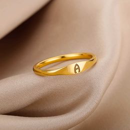 Solitaire Ring Tiny Initial Letter s For Women Fashion A-Z Finger Stainless Steel Aesthetic Wedding Jewellery Gift bijoux femme Y2302