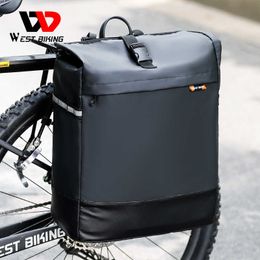 Panniers s Bike 30L Waterproof Pannier Bicycle Cargo Rack Saddle Bag with Rain Cover Professional Cycling Accessories 0201