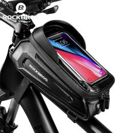 Panniers ROCKBROS Below 6.5" Bicycle s Waterproof 1.7L Top Tube Handlebar Large Capactity Touch Screen Bike Phone Bag 0201