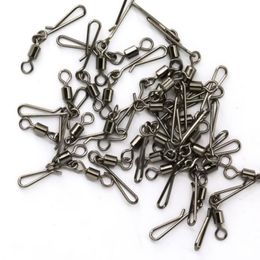 50pcs 2/4/6/8# Outdoor Swivel Rolling Snap Hook W/ Coastlock Connector For Fishihooks Fishing Accessory Hooks