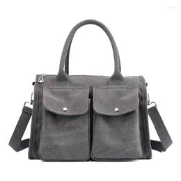 Duffel Bags Canvas High Quality Women Travel Luggage Handbag Portable Weekend Shoulder Duffle Bag T675