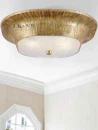 Ceiling Lights American Retro Personality Bedroom Cloakroom Lamp Simple Modern Texture Light Luxury Aisle Entrance