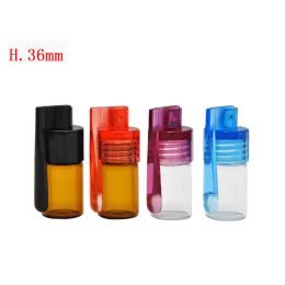 Quality Acrylic Glass Snuff Bullet Snorter Glass Spoon Storage Box Mixed Colour easy to carry