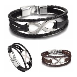 Charm Bracelets Mens Lucky Digital 8 Bangles Bandage Brand Women Men Leather Drop Delivery Jewellery Dhjhn