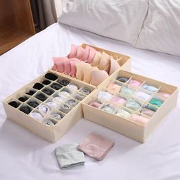 Storage Drawers Foldable Underwear Drawer Organizer Dividers Box Bras Scarves Ties Socks Non-Woven Fabric