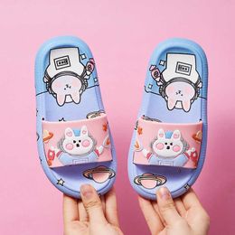 Slipper Baby Girls Cartoon Cute Astronaut Non-slip Soft Sole Boy House Shoes Kids Slides Children 8Y Student Bathroom Slippers 0203