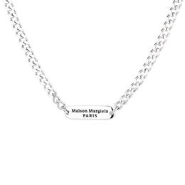 Chains 427L ZFSILVER S925 Sterling Silver Fashion Trendy Simple Rectangle English Letter Necklace Women Wedding Charm Jewelry Match-all