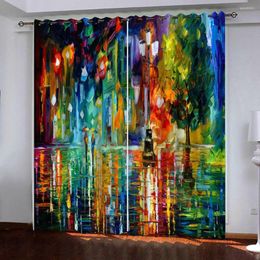 Curtain Beautiful Po Fashion Customised 3D Curtains Painting Windproof Thickening Blackout Fabric