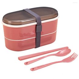 Storage Bottles Anti-wear 700ml Chic Portable Non-stick Bento Meal Lunchbox Plastic Lunch Box Removable Divider For School