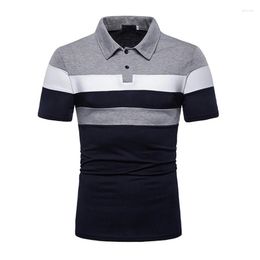 Men's Polos 2023 Casual Clothes Men Summer Polo Shirts Short Sleeves Tops Tees Male Patchwork Contrast Colour Homme Plus Size S-5XL