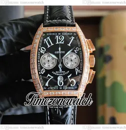 40 mm Casablanca Black Dial Herren Watch FIFA Weltmeister 8880 C Quarz Chronographen LEDERLEDER STOPHOCH ROSE GOLD GEMSTONE BRENTEN TWBE TIMEZONEWATCH E260C