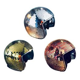 Motorcycle Helmets Glitter Mirror Glass Disco Ball Hat Classic 2023 Full For Cowboy & CowgirlMotorcycle