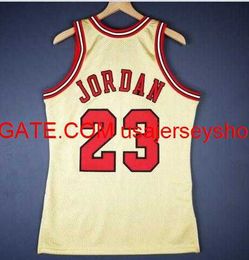 Custom Men Youth women Vintage Michael Mitchell Ness 95 96 Gold College basketball Jersey Size S-4XL 5XL or custom any name or number jersey