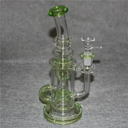 Recycler Glass Bongs Dab Rigs 14mm Female Joint With Glass Bowl small Bubbler Beaker Bong Water Pipes Oil Rigs