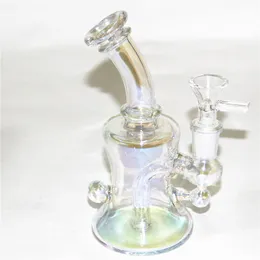 Thick glass water bongs hookahs glass bongs water pipes Recycler dab rigs with 14mm bowl Quartz banger nails