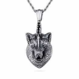 Pendant Necklaces Punk Wolf Necklace For Men Stainless Steel Animal Viking Charm Chain Hip Hop Male Jewelry