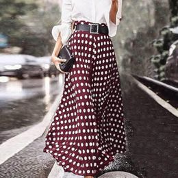 Skirts S 3XL Summer Zipper Faldas Saia Robe Fashion Polka Dot Printed Vetido Women Casual High Waist Party Maxi Female