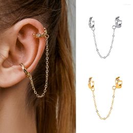 Backs Earrings Long Irregular Ear Clip Female Fringe Chain Design Ins Ethos Simple Tidal Bone Without Piercing Accessories