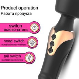 Dildo Powerful Dildos Vibrator Dual Motor Silicone Large Size Wand g Spot Massager Sex Toy for Couple Clitoris Stimulator Adults 0804