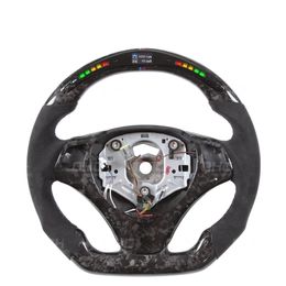 LED Performance Steering Wheels For E82 E90 E87 E91 E92 E93 LED Forged Carbon Fiber Driving Wheel