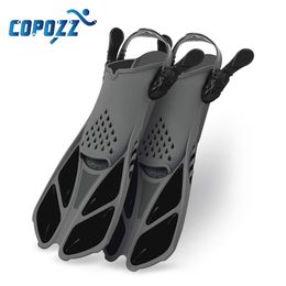 Flippers Adjustable Swimming Fins Adult Snorkel Foot Flippers Diving Fins Beginner Water Sports Equipment Portable diving Flippers Child 230203