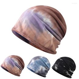 Berets Beanie Hat Skullies Fashion Unisex Thin Section Tie-dye Outdoor Leisure Set Head Cap Joker High Quality