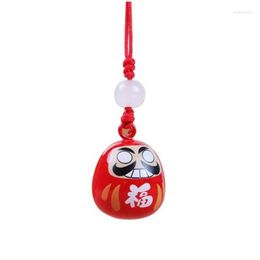 Keychains Lanyards Cute Japanese Daruma Water Sound Bell Phone Strap Bag Pray Luck Wealth Pendant Keychain Smartphone Charms Kids Dhbrm