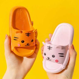 Slipper 1-8 Year Children Slippers Cartoon Tiger Cute Toddler Boy Summer Baby Slides Shoes Kids Bathroom Non-slip Pantufa Infantil