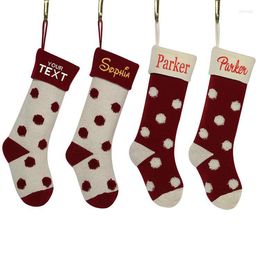 Christmas Decorations Personalized Stocking Polka Dot Red Customized Holiday Stockings Embroidery Family