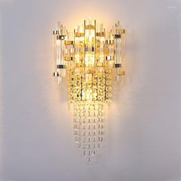 Wall Lamp Gold Light Crystal Modern Decorative Sconces Bedside Indoor Lighting Fixtures For Bedroom Hallway