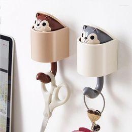 Hooks Squirrel Shape Adhesive Hook For Living Room Bedroom Cute Cartoon Creative Home Decorate Wall