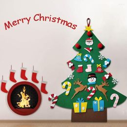 Christmas Decorations Felt Decor Decoration For Home Children's Handmade DIY Santa Claus Xmass Tree Year Kids Gift Navidad